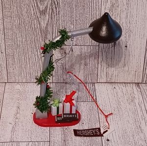 Vintage Hershey Christmas Chocolate Kiss Street Light Ornament with Tag